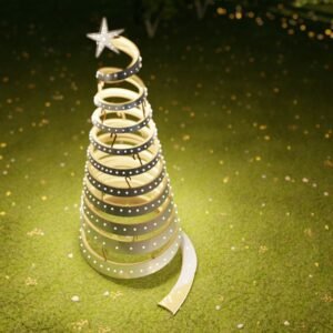 See Through Ribbon Christmas Tree, 
Gold - Image 4