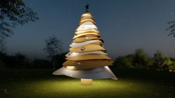 Curved Layers Christmas Tree,
Gold & Silver - Image 3