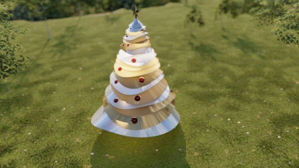Curved Layers Christmas Tree,
Silver & Gold & Burgundy Ornaments - Image 6